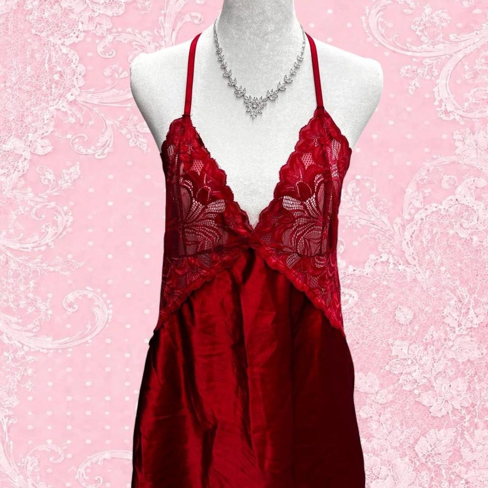 AVIDLOVE RED LACE SLIP DRESS